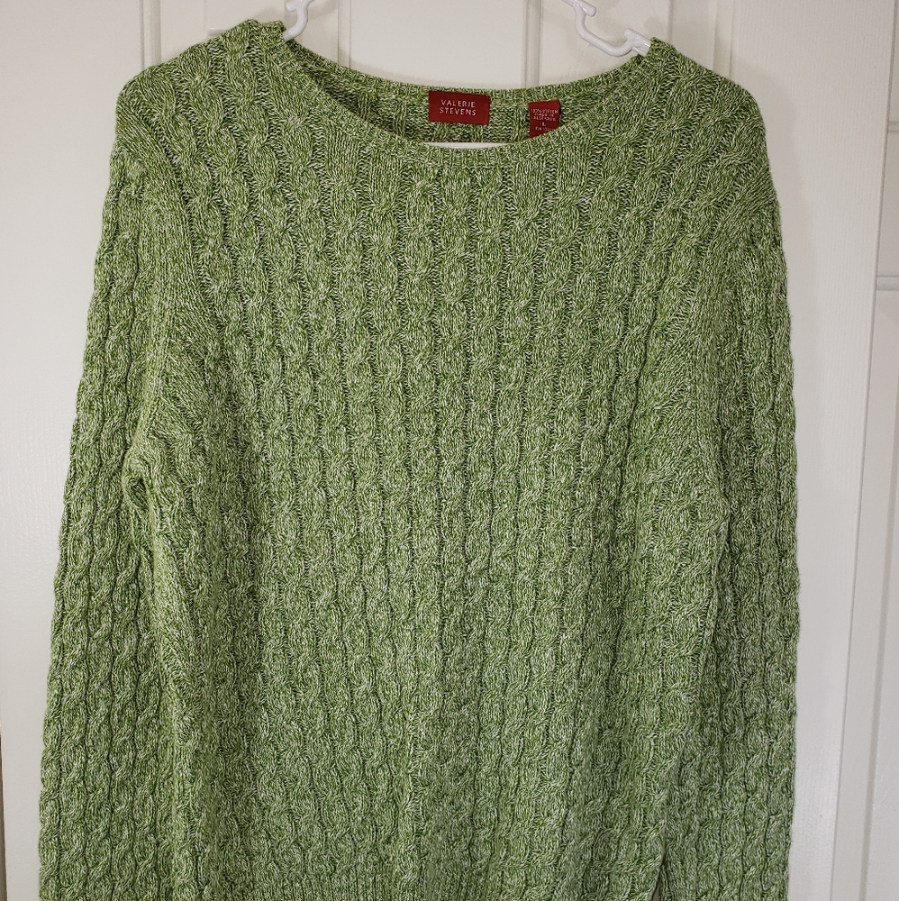 Valarie Steven's 100% Cotton Cable Sweater